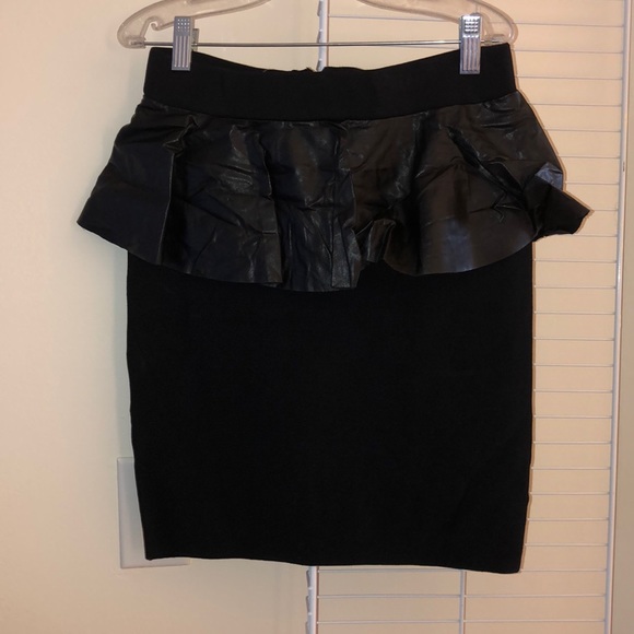 bebe Dresses & Skirts - Bebe black leather peplum skirt bebe Dresses & Skirts - Bebe black leather peplum skirt